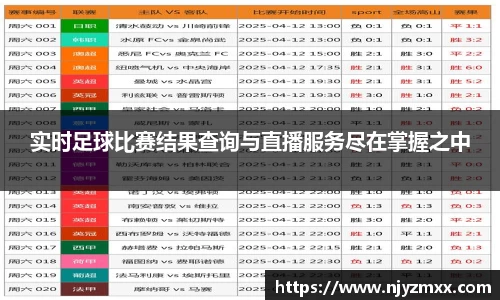 实时足球比赛结果查询与直播服务尽在掌握之中